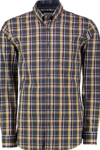 BRAX Karo Hemd Daniel Modern Fit blau kariert Modern Fit Langarm