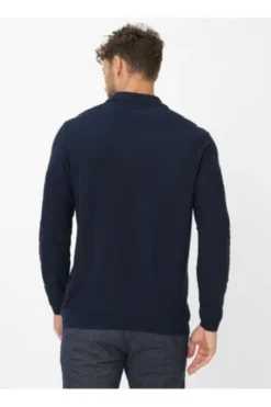 BRAX Langarm Polo-Shirt Paros navy