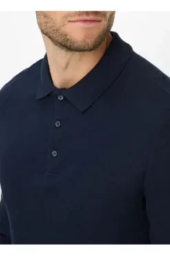 BRAX Langarm Polo-Shirt Paros navy