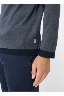 BRAX Langarm Polo-Shirt Paros navy
