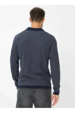 BRAX Langarm Polo-Shirt Paros deep blue
