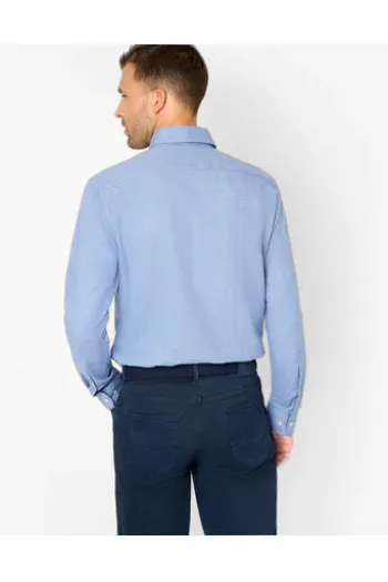 BRAX Leicht Flanell Hemd blau gemustert Modern Fit