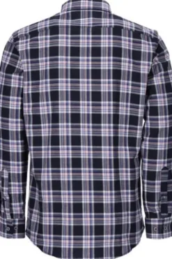BRAX Leicht Flanell Hemd Daniel blau/blau kariert Modern Fit Langarm Button-down