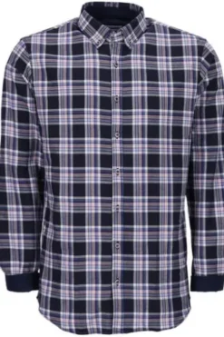 BRAX Leicht Flanell Hemd Daniel blau/blau kariert Modern Fit Langarm Button-down