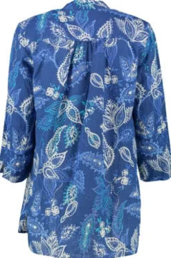 BRAX Leinen-Bluse Velvet Blau
