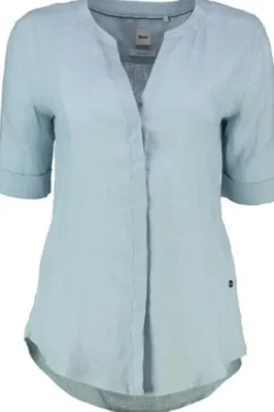 BRAX Leinen-Bluse Veri blue Kurzarm