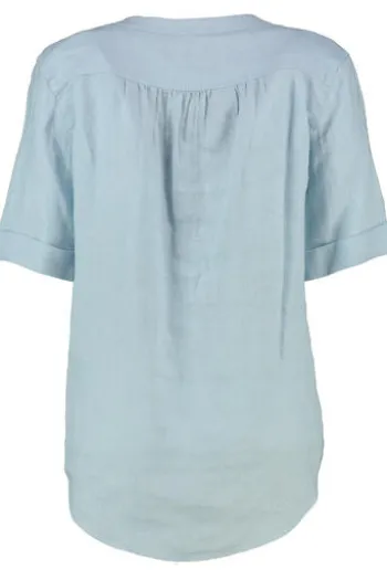 BRAX Leinen-Bluse Veri blue Kurzarm