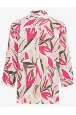 BRAX Leinen-Bluse Vicki rasperry gemustert 3/4-Arm