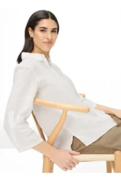 BRAX Leinen-Bluse Vicki white 3/4-Arm