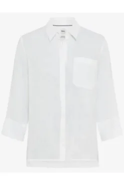 BRAX Leinen-Bluse Vicki white 3/4-Arm