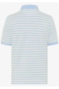 BRAX Polo-Shirt Cleo bleu gestreift in Piqué-Qualität