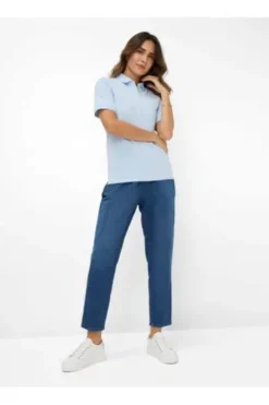 BRAX Polo-Shirt Cleo hellblau in Piqué-Qualität