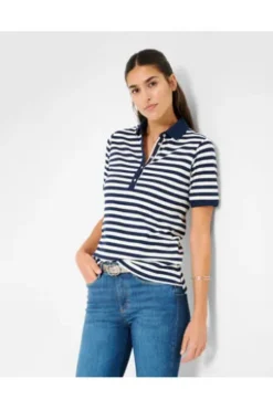 BRAX Polo-Shirt Cleo marine gestreift