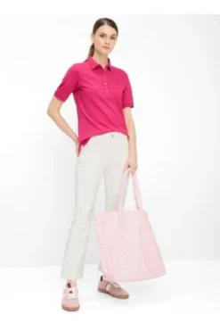 BRAX Polo-Shirt Cleo rot Pique-Qualität