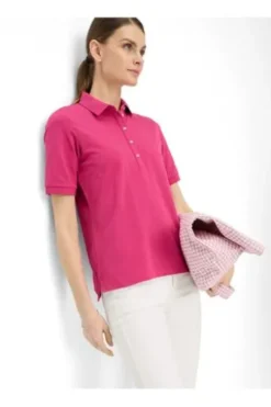 BRAX Polo-Shirt Cleo rot Pique-Qualität