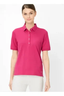 BRAX Polo-Shirt Cleo rot Pique-Qualität