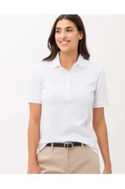 BRAX Polo-Shirt Cleo weiß