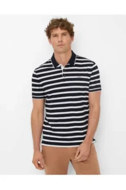 BRAX Polo Shirt Paco marine gestreift