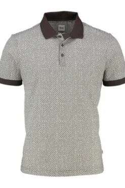 BRAX Polo-Shirt Perry chocolate gemustert