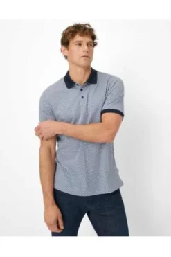 BRAX Polo-Shirt Perry cove gemustert