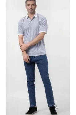 BRAX Polo-Shirt Perry storm gemustert