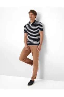 BRAX Polo Shirt Perry weiss geblümt