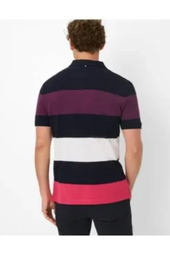 BRAX Polo-Shirt Pio beere gestreift