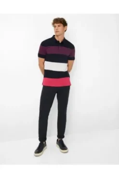 BRAX Polo-Shirt Pio beere gestreift