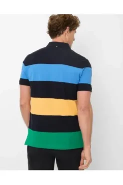 BRAX Polo-Shirt Pio blau gestreift