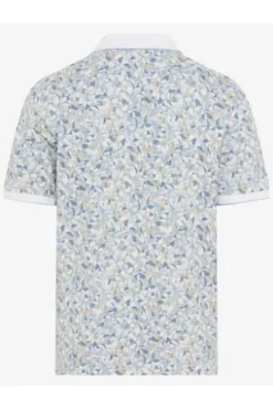 BRAX Polo-Shirt white gemustert