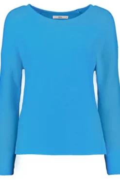 BRAX Pullover Lesley blau im trendigen Linksstrick