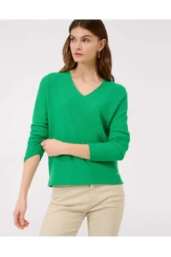 BRAX Pullover Lesley grün in sommerlicher Qualität