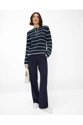 BRAX Pullover Lesley marine im trendigen Rippstrick