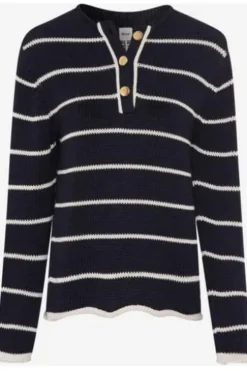 BRAX Pullover Lesley marine im trendigen Rippstrick