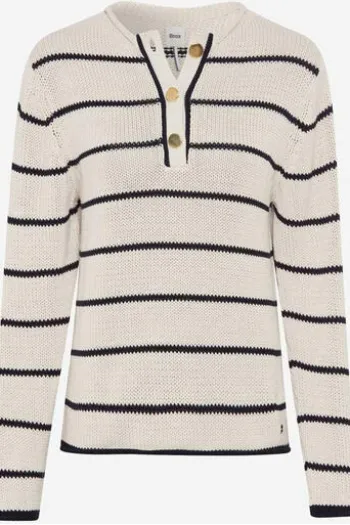 BRAX Pullover Lesley natur im trendigen Rippstrick