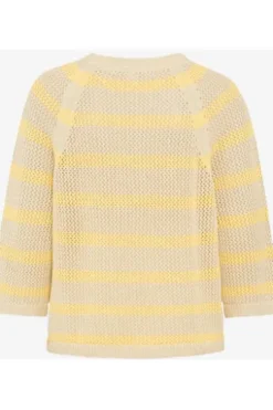 BRAX Pullover Nala limoncello gestreift 3/4-Arm