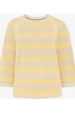 BRAX Pullover Nala limoncello gestreift 3/4-Arm