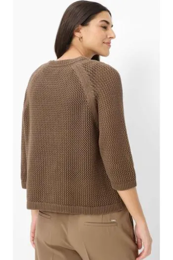 BRAX Pullover Nala mocha brown 3/4-Arm