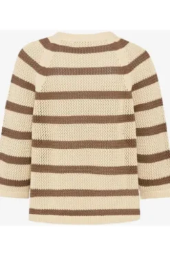 BRAX Pullover Nala mocha brown gestreift 3/4-Arm