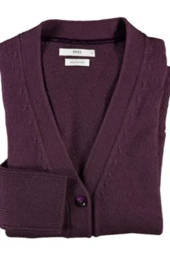 BRAX Strickjacke Alicia beere in softer Baumwoll-Mixqualität