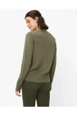 BRAX Strickjacke Alicia khaki in softer Baumwoll-Mixqualität