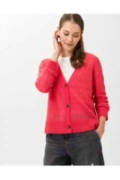BRAX Strickjacke Alicia orange in softer Wollmix-Qualität