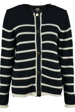 BRAX Strickjacke Ann marine im trendigen Rippstrick