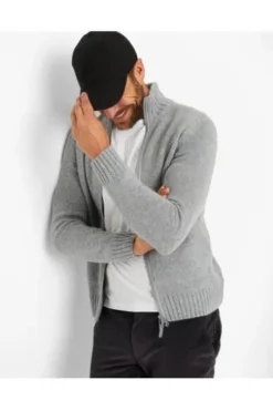 BRAX Strickjacke Jake grau