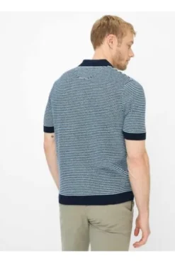 BRAX Strickpolo Pascal navy gemustert