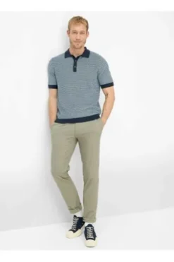 BRAX Strickpolo Pascal navy gemustert