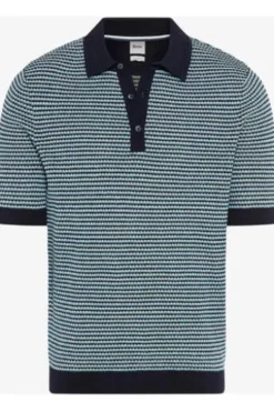 BRAX Strickpolo Pascal navy gemustert