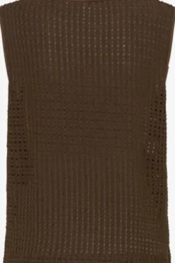 BRAX Top Ina Crochet-Optik Jersey dark ebony