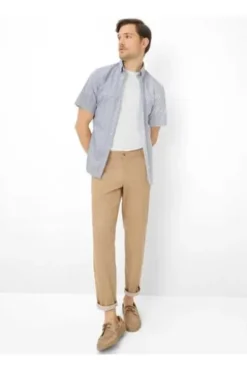 BRAX Ultra light Hemd Dan cove gemustert Modern Fit Kurzarm