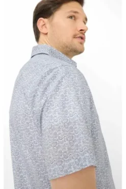 BRAX Ultra light Hemd Dan cove gemustert Modern Fit Kurzarm